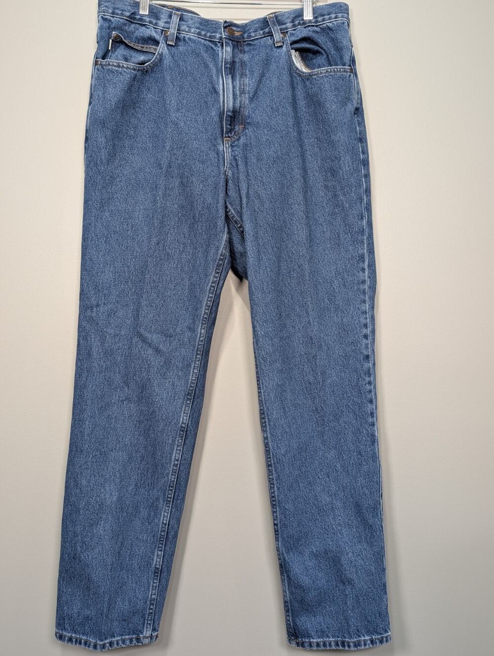LL Bean Jeans Mens 38x34 Classic Fit Blue Denim Pants Actual 38x33 Shrunk Tag 38